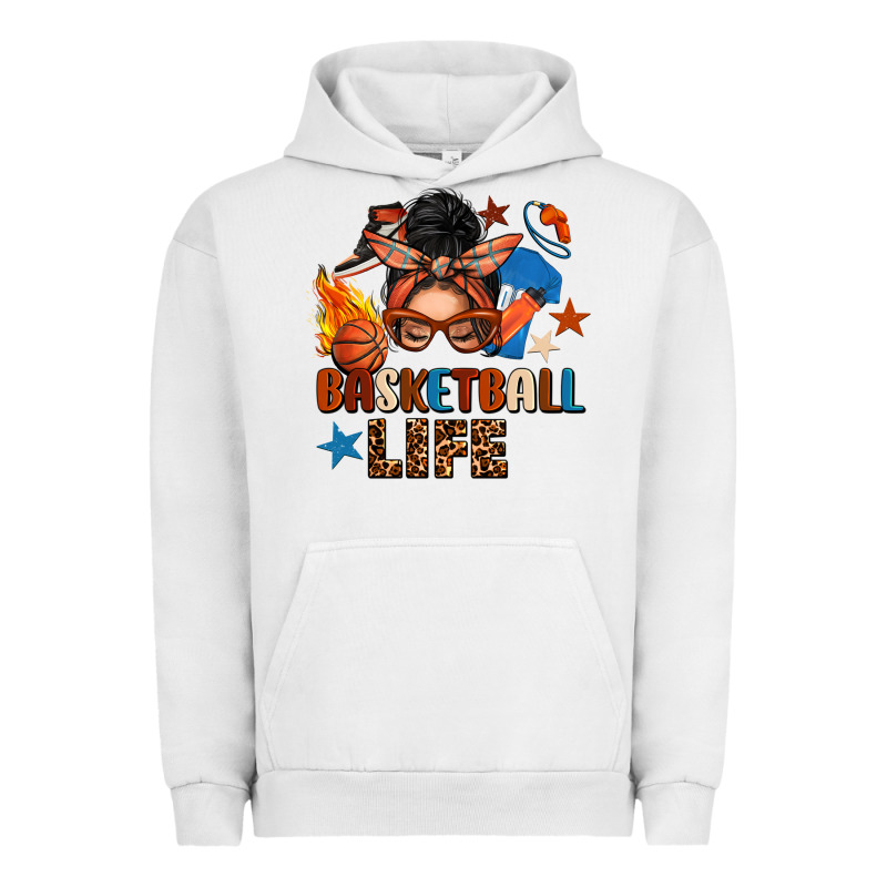 Basketball Life Messy Bun Urban Hoodie by FaDigitalArtStudio | Teevron
