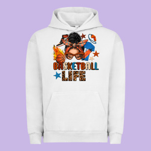 Basketball Life Messy Bun Urban Hoodie Designed By Fadigitalartstudio