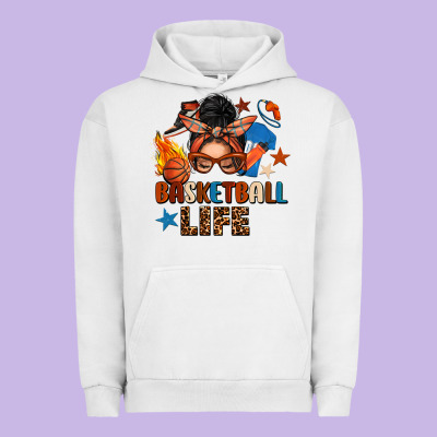 Basketball Life Messy Bun Urban Hoodie Designed By Fadigitalartstudio
