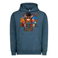 Pigment Midnight Navy basketball life messy bun Urban Hoodie - FaDigitalArtStudio
