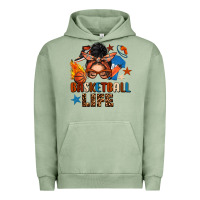 Pigment Oil Green basketball life messy bun Urban Hoodie - FaDigitalArtStudio