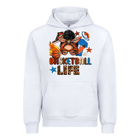 White basketball life messy bun Urban Hoodie - FaDigitalArtStudio