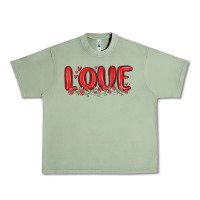 Oil Green love valentine s day Urban Heavy Tee - MaliasSmallBusiness