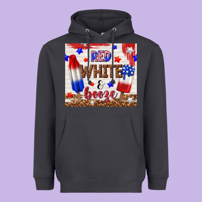 Red White And Booze Heavyweight Hoodie Designed By Tumblerdesignbyshophia
