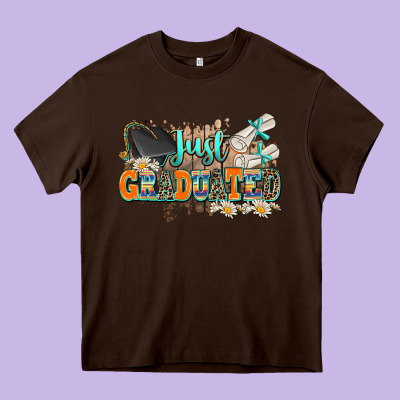 Just Graduated Heavy Core Tee Designed By Adodesignshop