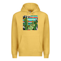 Antique Gold cactus cowhide coaster Premium Hoodie - JahusDesignShop