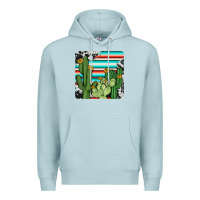 Blue Mist cactus cowhide coaster Premium Hoodie - JahusDesignShop