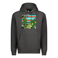 Charcoal Heather cactus cowhide coaster Premium Hoodie - JahusDesignShop