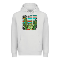Dove Grey cactus cowhide coaster Premium Hoodie - JahusDesignShop