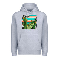 Heather Grey cactus cowhide coaster Premium Hoodie - JahusDesignShop
