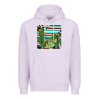 Lilac cactus cowhide coaster Premium Hoodie - JahusDesignShop