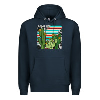 Navy cactus cowhide coaster Premium Hoodie - JahusDesignShop