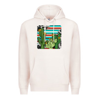 Pale Pink cactus cowhide coaster Premium Hoodie - JahusDesignShop