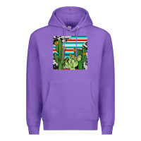 Purple cactus cowhide coaster Premium Hoodie - JahusDesignShop