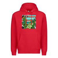 Red cactus cowhide coaster Premium Hoodie - JahusDesignShop