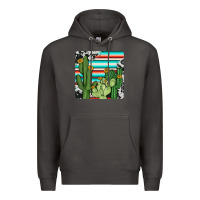 Smoke cactus cowhide coaster Premium Hoodie - JahusDesignShop