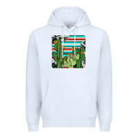 White cactus cowhide coaster Premium Hoodie - JahusDesignShop