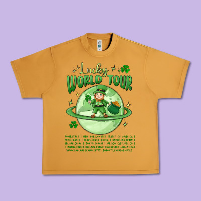 Lucky World Tour St. Patrick's Day Urban Heavy Tee Designed By Maliassmallbusiness