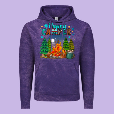 Happy Camper Vintage Hoodie Designed By Maliassmallbusiness