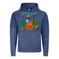 Vintage Denim happy camper Vintage Hoodie - MaliasSmallBusiness