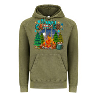 Vintage Olive happy camper Vintage Hoodie - MaliasSmallBusiness