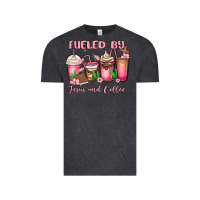 Vintage Black fueled by jesus and coffee Vintage Tee - MaliasSmallBusiness