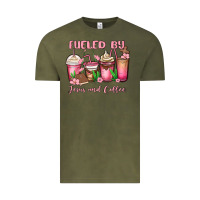 Vintage Olive fueled by jesus and coffee Vintage Tee - MaliasSmallBusiness