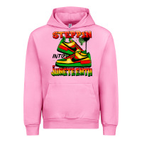 Fuchsia Pink steppin' into juneteenth Urban Hoodie - FaDigitalArtStudio