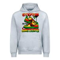 Heather Grey steppin' into juneteenth Urban Hoodie - FaDigitalArtStudio