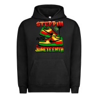 Pigment Black steppin' into juneteenth Urban Hoodie - FaDigitalArtStudio