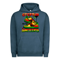 Pigment Midnight Navy steppin' into juneteenth Urban Hoodie - FaDigitalArtStudio