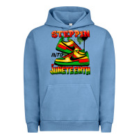 Pigment Pebble Blue steppin' into juneteenth Urban Hoodie - FaDigitalArtStudio