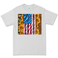 Dove Grey american realistic flag Premium Tee - AdoDesignShop