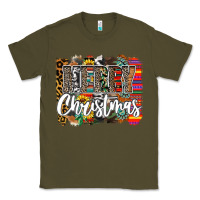 Army Green Western Merry Christmas Classic Tee - CowhideDigitalArt