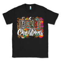 Black Western Merry Christmas Classic Tee - CowhideDigitalArt