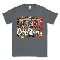 Charcoal Heather Western Merry Christmas Classic Tee - CowhideDigitalArt