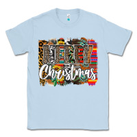 Dusty Blue Western Merry Christmas Classic Tee - CowhideDigitalArt