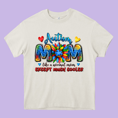 Autism Mom Like A Normal Mom Except Much Cooler Heavy Core Tee Designed By Jahusdesignshop