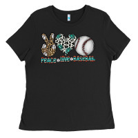 Peace Love Baseball Ladies Tee | Teevron