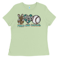 Matcha peace love baseball Ladies Tee - CowhideDigitalArt
