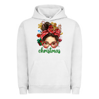 Pigment Lunar Rock Christmas Messy Bun With Gingerbread Man Urban Hoodie - BundleAndBundleShop