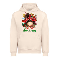 Sandshell Christmas Messy Bun With Gingerbread Man Urban Hoodie - BundleAndBundleShop