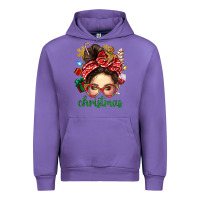 Tulip Christmas Messy Bun With Gingerbread Man Urban Hoodie - BundleAndBundleShop