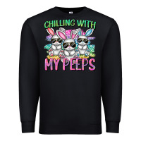 Black chilling with my peeps easter bunnies cowgirl cowg Premium Sweatshirt - CowGirlArtShop