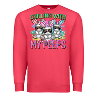 Cardinal chilling with my peeps easter bunnies cowgirl cowg Premium Sweatshirt - CowGirlArtShop