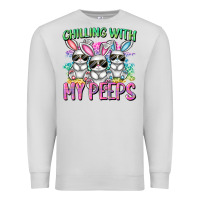 Dove Grey chilling with my peeps easter bunnies cowgirl cowg Premium Sweatshirt - CowGirlArtShop