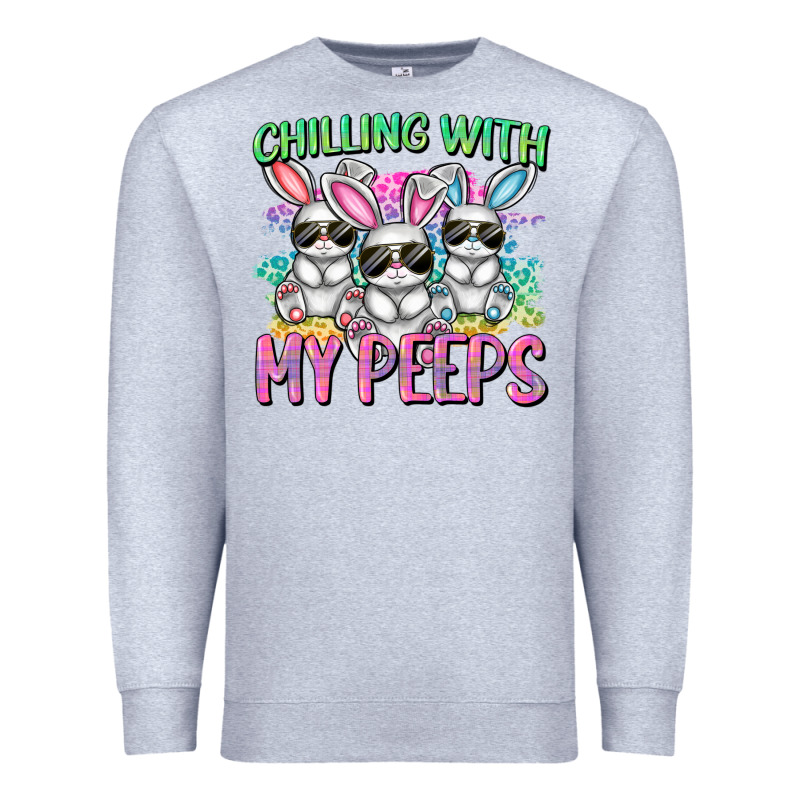 Chilling With My Peeps Easter Bunnies Cowgirl Cowg Premium Sweatshirt by CowGirlArtShop | Teevron