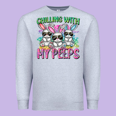 Chilling With My Peeps Easter Bunnies Cowgirl Cowg Premium Sweatshirt Designed By Cowgirlartshop