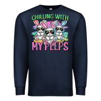 Navy chilling with my peeps easter bunnies cowgirl cowg Premium Sweatshirt - CowGirlArtShop