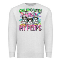 Oatmeal Heather chilling with my peeps easter bunnies cowgirl cowg Premium Sweatshirt - CowGirlArtShop